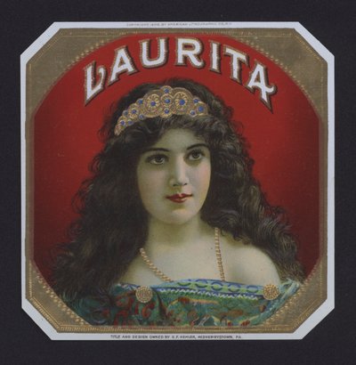 Laurita, etiketa doutníku (chromolitho) od American School