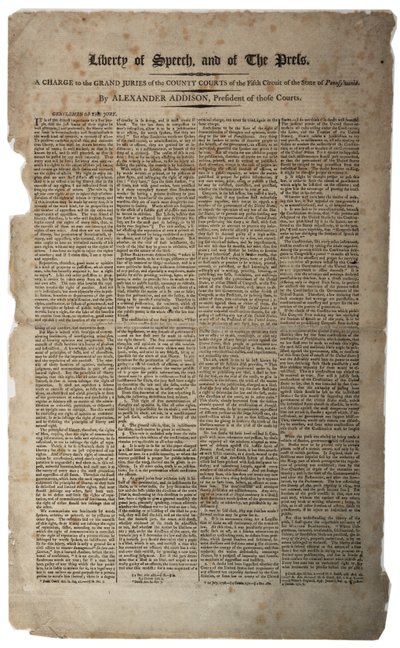 Svoboda projevu a tisku, leden 1799 od American School