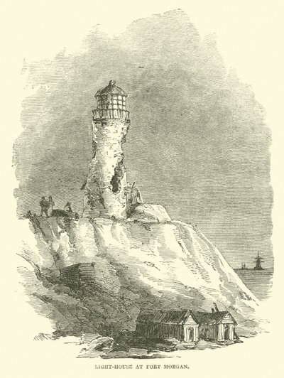 Maják ve Fort Morgan, srpen 1864 od American School