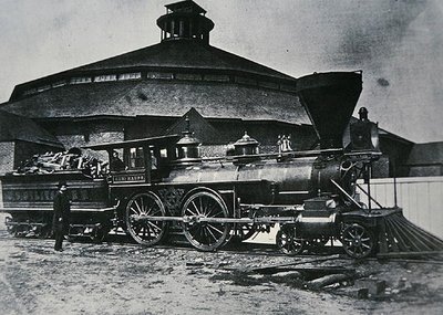 Lokomotiva „General Haupt“ z US Military Railroads (Union Army) v Alexandrijském Roundhouse od American School