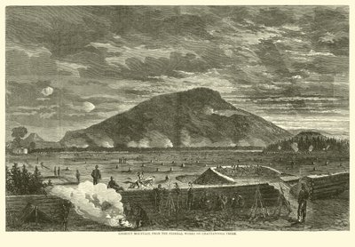 Lookout Mountain, z federálních děl na Chattanooga Creek, listopad 1863 od American School