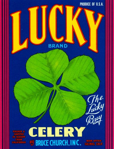Lucky Brand Celer Fruit Crate Label, cca 1920 (litografie) od American School