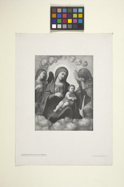 Madonna a dítě ve slávě (inkoust) od American School