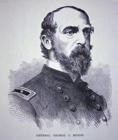 Generálmajor George Meade (1815-72) (rytina) od American School