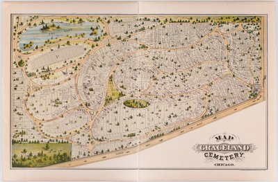 Mapa hřbitova Graceland, c.1875 od American School