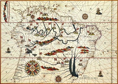 Mapa Jižní Ameriky v roce 1582 od American School