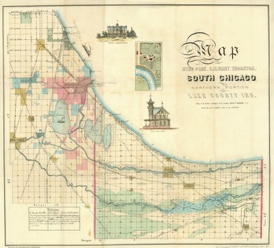 Mapa jižního Chicaga, 1871 od American School