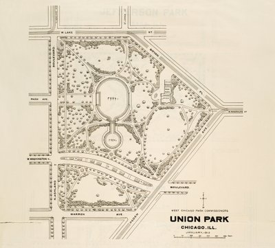 Mapa Union Park, Chicago, Illinois od American School
