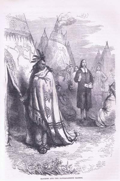 Mayhew and the Naragansett 1674, ilustrace z Cassell