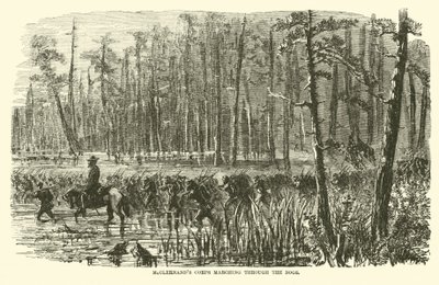 McClernandův sbor pochodující bažinami, březen 1863 od American School