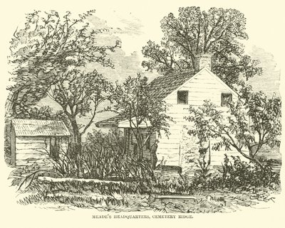 Ředitelství Meades, Cemetery Ridge, červenec 1863 od American School