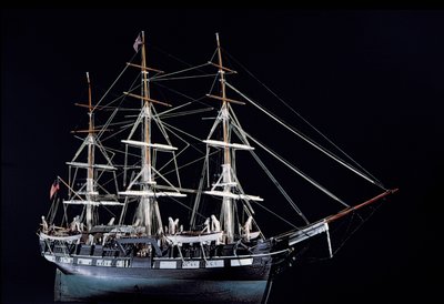 Model velrybářského plavidla z 18. století (dřevo) od American School