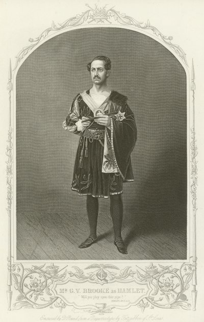 Pan G V Brooke jako Hamlet, dějství III, scéna II od American School