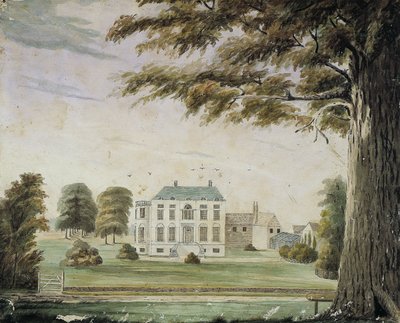 Park House, Anglie: Domov Richarda Flowera, otce George Flowera (akvarel na papíře připevněný na desce) od American School