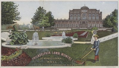 Sekačky na trávu Philadelphia v zahradnické hale (chromolitho) od American School