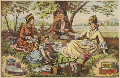 Piknik u vody s rybími konzervami od American School