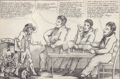 Politická karikatura v předvečer války 1812, cca 1812 (litho) od American School