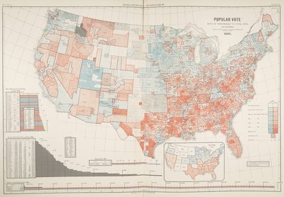 Politická mapa voleb v roce 1880, deska 11, Gannett, Henry a Fletcher Hewes od American School