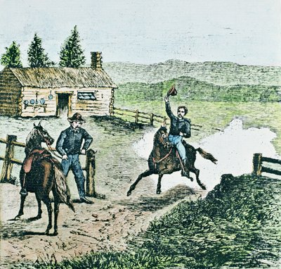 Pony Express Station (barevné rytí) od American School