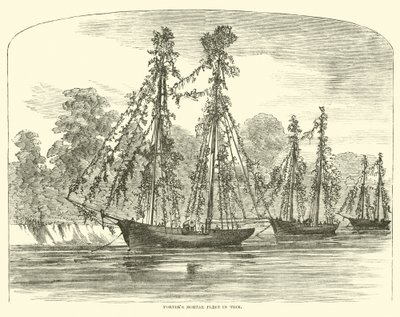 Minometná flotila Porters v Trimu, červen 1862 od American School