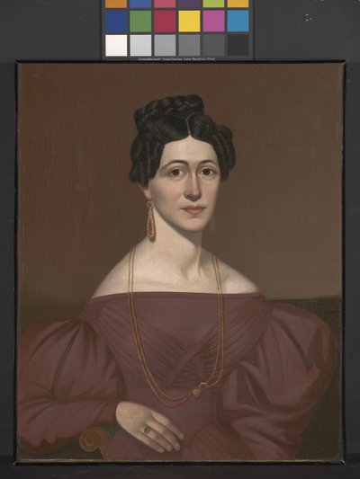 Portrét Elizy C. Ayresové (olej na plátně) od American School