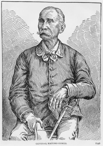 Portrét generála Maxima Gomeze (1836-1905) z knihy The Story of Cuba od Murata Halsteada, vydané v roce 1898. od American School