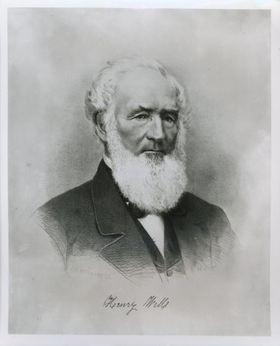 Portrét Henryho Wellse (1805-78) spoluzakladatel Wells Fargo & Co. (litho) od American School