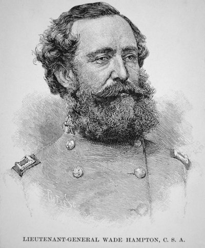 Portrét generálporučíka Wade Hamptona (litho) od American School