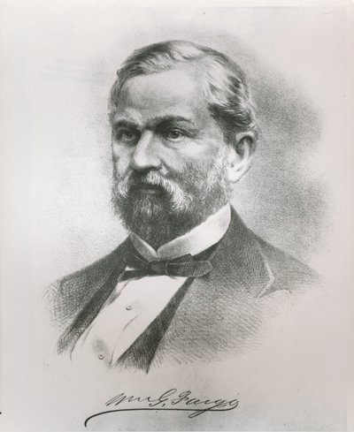 Portrét Williama George Farga (1818-81), spoluzakladatele Wells Fargo & Co. (litho) od American School
