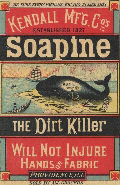 Reklamní plakát společnosti Kendall Mfg. Cos Soapine, cca 1890 od American School