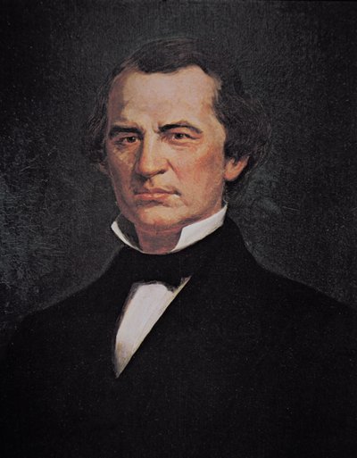 Prezident Andrew Johnson (1808-75) (barevné lito) od American School