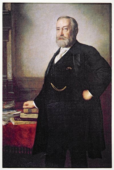 Prezident Benjamin Harrison (1833-1901) volební plakát od American School