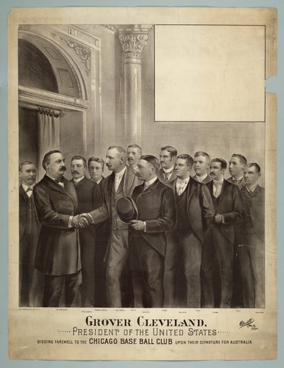 Prezident Grover Cleveland a Chicago Base Ball Club od American School
