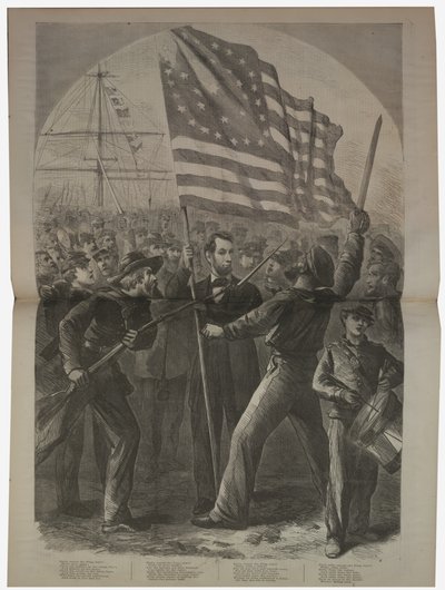 Prezident Lincoln se zapojil do bitvy o Fort Stevens, ilustrace z „Harper