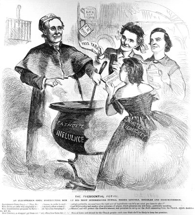 Presidential Pot Pie, od Franka Leslies Budget of Fun, 1. října 1860 od American School