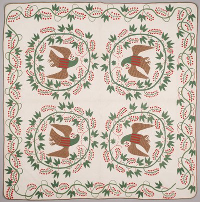 Přikrývka, cca 1840-50 (aplikovaná bavlna) od American School