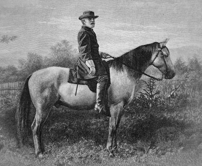 Robert E. Lee (1807-70) na svém válečném koni 