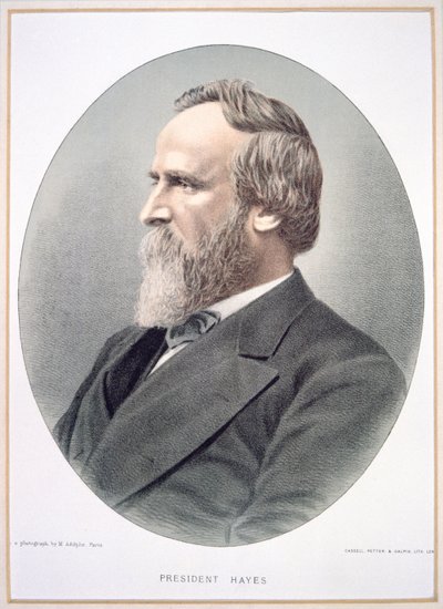 Rutherford B. Hayes (1822-93) (barevné lito) od American School