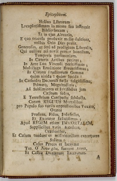 Samuel Mather, Epitaf, 1724 od American School