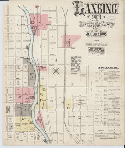 Sanborn Fire Insurance Mapa z Lansing, Ingham County, Michigan od American School