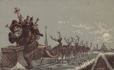 Santa A Sobi Doručování Dárky od American School