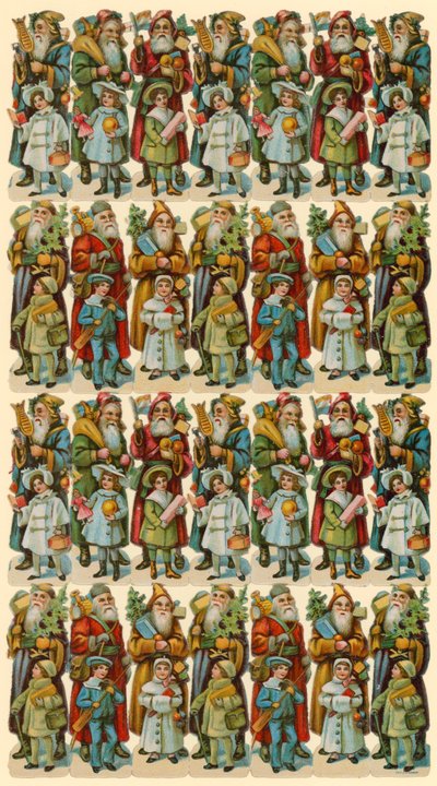 Santa Claus s dětmi, list figurek od American School