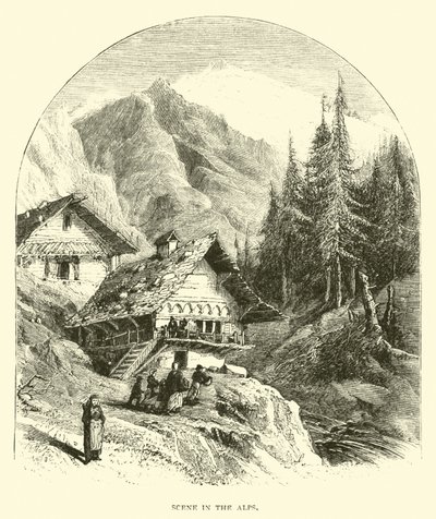 Scéna v Alpách od American School