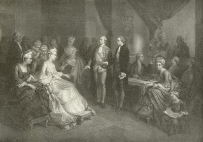 Schiller představen princezně Saxe Weimar (hlubotisk) od American School
