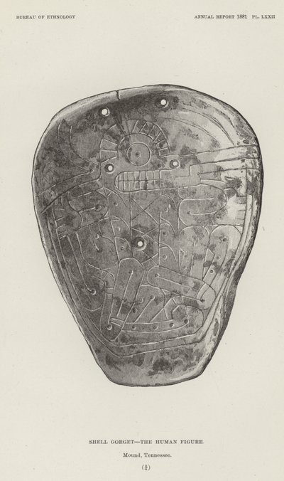Shell Gorget - Lidská postava od American School