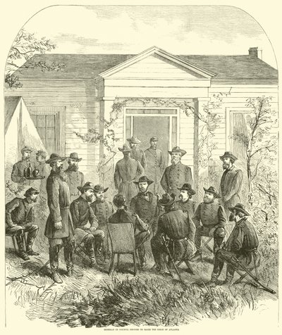 Sherman v Radě se rozhodne vyvolat obléhání Atlanty, červenec 1864 od American School