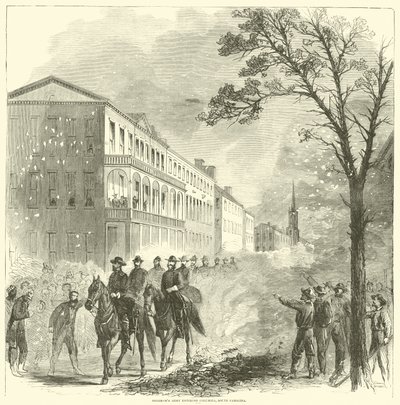 Shermanova armáda vstupuje do Kolumbie, Jižní Karolína, únor 1865 od American School