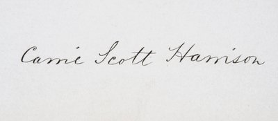 Podpis Caroline Lavinia Scott Harrison od American School