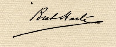 Podpis Francise Breta Harteho (1839-1902) od American School