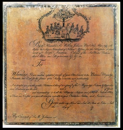 Sir William Johnsons (1715-74) Indický testimonial, cca 1770 (viz také 192704) od American School
